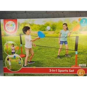 Play Day Kids 3 In 1 Sports Set - Pickleball, Volleyball & Swing Ball